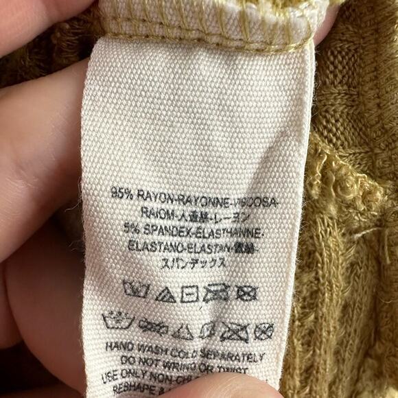 Free People Sweater Shirt Long Sleeve Yellow Boho Fairy Oversized Size Small - Picture 6 of 7